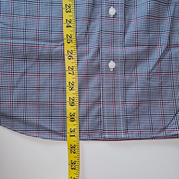 Jos. A. Bank Traveler Shirt Men's Large Blue Red Check Plaid Tailored Fit Preppy - Picture 9 of 9